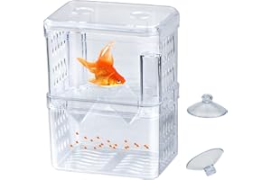 Wandefol Boîte dÉlevage pour Poissons dAquarium en Acrylique, Incubateur de Poissons Transparent avec Double Couche pour Petits Poissons, Crevettes, Guppy
