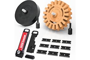 Ehdis Eraser Wheel Decal Remover Kit, 250 mm & 88 mm, Rubber Eraser Wheel with Adapter, Removing Pinstripes Stickers Labels Adhesives, Decals from Cars RVs Boats