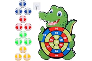 JOFONY Bersaglio per freccette in per bambini, con 12 palline appiccicose, set per bambini 3-9 regali di compleanno