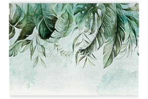 murando - Carta da Parati Adesiva Foglie 294x210 cm Fotomurali Adesivi Murali Rivestimento Parete Moderna per Pareti Adesiva Muro Decorativo Fotomurale Natura Pianta Botanica verde come dipinto