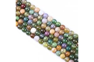 OUUBUUY Beads for Jewelry Making,4mm Round Crystal Beads,85pcs Indian Agate Crystal Beads for Jewellery Making,Gemstone Beads,Stone Beads,Jewellery Making Beads