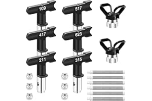 Windspeed 6+2P Reversible Paint Sprayer Tips for Airless Spray Nozzles Tips for Paint Sprayer Machine with 6P Nozzle Tip Guards, 6P Paint Filters for Spraying Machine(211/311/315/415/515/523)