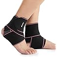 AVIDDA Ankle Support 2 Pack, Adjustable Ankle Brace for Sports, Elastic Compression Ankle Strap for Sprained Ankle, Achilles Tendon, Running