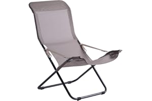 Fiam Fiesta – Poltrona Sdraio Anatomica Regolabile Da Esterno - Telaio Acciaio Verniciato Antracite, Tela Texfil Tortora