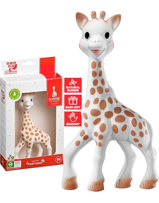 Sophie la Girafe - Gift set - includes 1 crawling book, 1 rattle made of 100% natural rubber - toy for first age - from birth