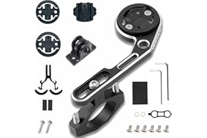 Wenbones Aleación Aluminio Soporte de Ordenador de Bicicleta Ajustabl,Soporte Ordenador Integrado para Bicicleta Carretera, Soporte para Bicicleta Compatible con Garmin Edge, Wahoo, Cateye, Bryton, Go