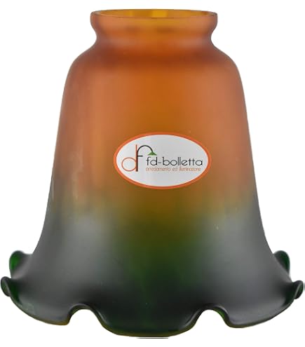 Fd-bolletta Glas-Lampenschirm – Ersatzschirm, Weiß, H 12,5 Cm, Ø 13,5 Cm (passend Für Viele Leuchten)