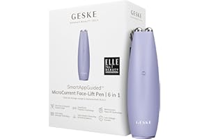 ‎GESKE GESKE | SmartAppGuided™ MicroCurrent Face-Lift Pen | 6 in 1 | Skincare Tool mit Mikrostrom | Anti Aging Device | Gesichtsstraffung | Junge Haut ohne Falten | Gerät für das Gesicht