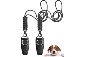 TODREMOU Silbato para Perros - Perros Profesionales, de Alta frecuencia, llamados a revisión-Dog Whistle-2 Unidad (Negro)
