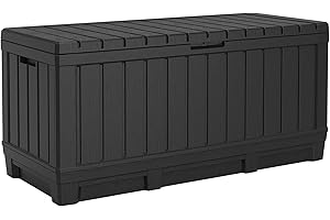 Koll Living Gartenbox, 350 Liter Stauraum, anthrazit - kompakte Aufbewahrungsbox mit viel Platz für Sitzauflagen, Gartengeräte oder Kinderspielzeug - hält den Inhalt trocken & gut belüftet