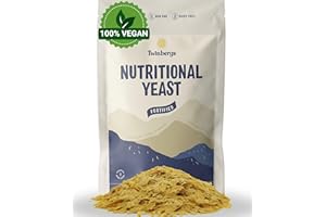 Twinbergs Nutritional Yeast Flakes with B12 125g - Vegan Umami Tasting Cheese Substitute - Nooch Seasoning for Pizza, Hummus, Tofu and Tempeh - Inactive Yeast Rich in Vitamins and Minerals