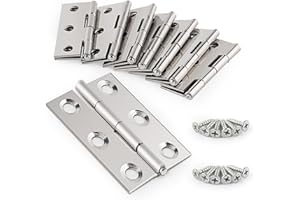 Anstore Scharniere Klappbar 44×32×1mm, 20 Stück Silber Scharnier Edelstahl für Türen Fenster Schränke, 270° Klein Scharnierband Türscharniere mit 120 Stück Schrauben 14×3mm