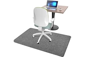 Placoot Unterlage Schreibtischstuhl 140X90cm Bodenschutzmatte Bürostuhl Teppich Unterlage-Kratzfest für Parkett und Hartböden Bürostuhl Unterlage für Stühle Hohe Dichte Anti-Silp Hellgrau