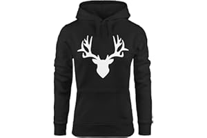 MoonWorks Hoodie Damen Hirsch Geweih Sweatshirt Kapuze Kapuzenpullover