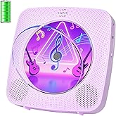 Kegaudio Portable CD Player with Bluetooth and Speakers Purple | Desktop CD Player Wall Mounted with Remote Control Support U