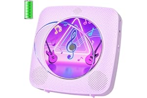 Lettore CD Portatile hifi: Kegaudio Lettore CD Bluetooth con Altoparlante Lettore musica da tavolo a parete con supporto Riproduzione USB/AUX Presa per cuffie Viola