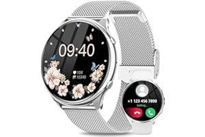 Fitonme Smartwatch Damen mit Telefonfunktion 1,39 Zoll Always-on Display, IP67 Wasserdicht Sportuhr Armbanduhr mit Schlafmonitor Pulsuhr SpO2 Blutdruckmessung Schrittzähler für Android iOS