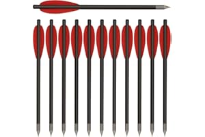 HUNTSPM 6.3" Frecce per Balestra a Pistola in Carbonio Frecce da Caccia Mini Bulloni per Balestra per 50-80lbs Pistola Balestra Precisione Tiro al Bersaglio Pratica Piccola Caccia