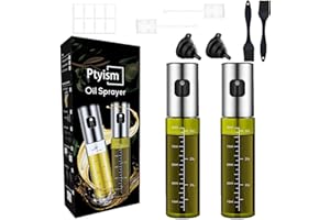 Ptyism 2 Pezzi Spruzza Olio (UV protection Con Accessori) Oilsprayer, Bottiglia olio丨Olio Oliva sprayPer Friggitrice ad aria calda, Insalata,Griglia, Gadget di cottura
