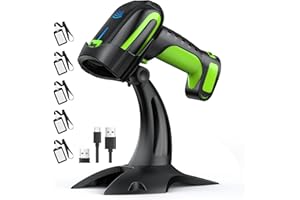 Tera Pro 3-in-1 Wireless Barcode Scanner QR 2D 1D with NFC, Bluetooth & USB-C, 2500 mAh Battery, Industrial Quality, Excellent Drop Resistance, Model 8200 Green