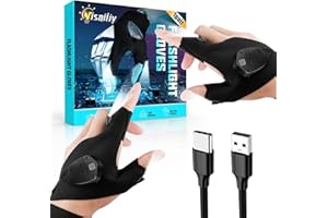 Visailiy Gifts for Men, Gadgets for Men Gifts for Dad, LED Gloves with Lights, Gloves Fishing Accessories, Flashlight Gloves for Christmas Stocking Fillers for Men, Unique Birthday Gifts