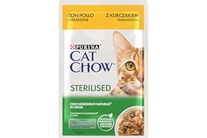 Purina Cat Chow Comida Húmeda para Gato Esterilizado Adulto con Pollo, 26 Sobres de 85g