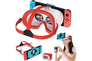 HOORAWWI Cuffie VR per Nintendo Switch OLED, occhiali per realtà virtuale per Nintendo Switch, adatte per adulti e bambini, giochi 3D, arancione