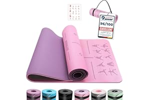 OUTDOUSE Tapis de Yoga,Tapis de Sport, Antidérapant,pour la Gymnastique,Pilates,Yoga,Maison,Voyage,Tapis de Gymnastique avec sangles de rangement,183x61x0.6cm