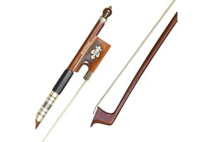 SURVEAL Prossional Brazilwood Baroque Violin Bow Carved Ox horn Frog with Best Mongolia Horse Tail and Best Elastic Arco de Violino Size 4/4 (4/4)
