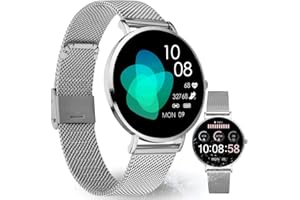 XCOAST SIONA 2 Nano Silber, kleine Damen Smartwatch - 37mm AMOLED Display, iOS&Android, Filigran, Frauen Fitness Tracker, Wasserdicht, Puls, Blutdruck, Blutsauerstoff, 7 Tage Akku