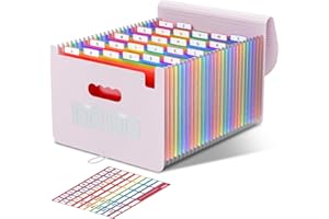 ThinkTex Trieur A4, 26 Pochettes Extensible Range Document, Rangement Papier Administratif, Classeur Documents Administratifs, Organiseur de Factures Mensuelles, Format Lettre/A4 - Morandi Violet