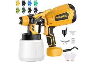 WADEO Färgpistol HVLP, [Hemmets favorit] [800W / 1000ml / 8 munstycken / 3 mönster] – Professionell sprutpistol för väggar, möbler, grindar, tak och trädgårdsobjekt