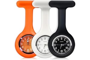 SibyTech Montre d'infirmière en Silicone avec Broche/Clip, Design de contrôle des infections, Soins de santé, infirmière, médecin, ambulancier, médecin, ambulancier…