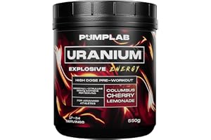 Booster Pre-Workout PWO Uranium Hardcore Formel, 550g för Styrketräning | Ultra Strong Gym Booster med hög koffeinhalt, L-Citrullin, Beta-Alanin och Nootropika för energi och pump, från Sverige helt