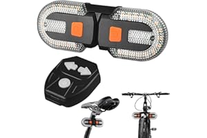 JOPWUE Two-Lamp Split Turn Signals,USB Rechargeable Bike Tail Light Remote Control,5 Modes Bicycle Rear Light,Ipx6 Waterproof for Mountain Bikes Racing Bikes E-Scooter