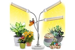 Garpsen Lampada per Piante Indoor, Upgrade 315 LEDs Lampada Coltivazione Indoor LED, 3 Heads Luci per Piante con Timer, Spettro Completo Grow Light per Semina, Crescita, Fioritura e Fruttificazione
