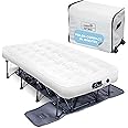 Ivation EZ-Bed (Twin) Air Mattress with Frame & Rolling Case, Self Inflatable, Blow Up Bed Auto Shut-Off, Comfortable Surface AirBed, Best for Guest, Travel, Vacation, Camping