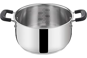 Lagostina Pratica Casseruola in Acciaio 18/10 con Doppie Maniglie in Silicone, Pentola per Induzione, Gas e Forno fino a 210°, 20 cm