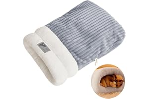 LSYZHX Cat Sleeping Bag, Soft Comfortable Winter Sleeping Bag Cave Bed, Cat Nest Bed for Dogs Up to 12 Pounds (Blue)