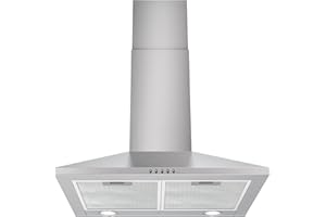 FIREGAS Dunstabzugshaube 60cm, 3 Geschwindigkeiten, Energiesparender Bürstenloser Motor, 368m³/h, Umluft und Abluft, Wandhauben, Edelstahl