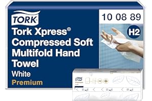 Tork Xpress Asciugamani intercalati Soft compressi bianchi H2, Premium, 2 veli, piegati a Z, elevata assorbenza, 12 confezioni da 225 asciugamani, 100889
