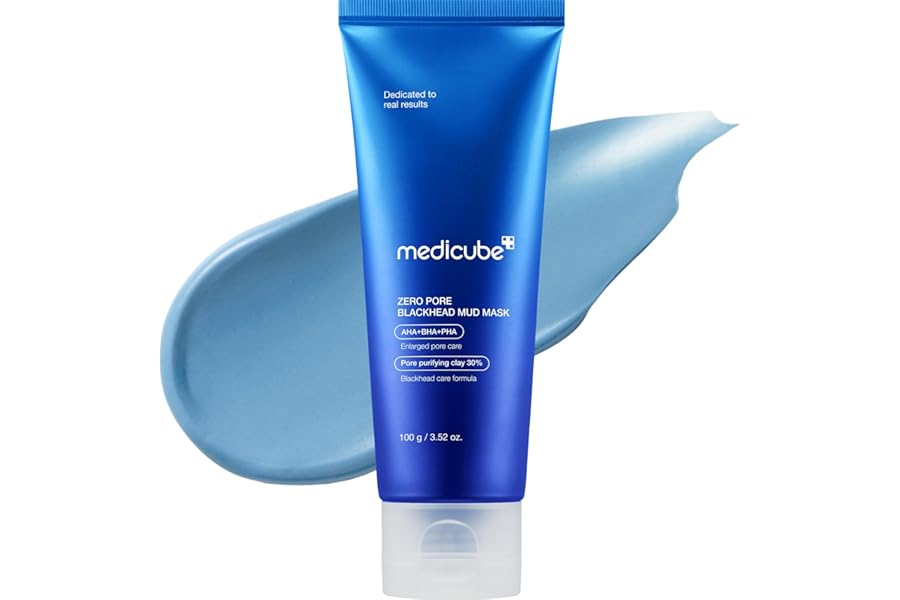 medicube Zero Pore Blackhead Mud Facial Mask - Skin Cooling & Pore Tightening - 3 Minute Quick Dry Formula with AHA, BHA, PHA, and Pore-Purifying Clay - Korean Mud Mask 100 g