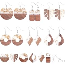 Lot De 120 Tiges à Boucles D'oreilles En Bois, Tête Plate - Pour Création Bijoux DIY, Environ 16x10x15 Mm - 7