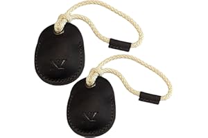 NY NEYYOS NEYYOS - Airtag Anhänger aus Echtem Leder, Air Tag Tracker, Hülle Tragbar & Schlüsselanhänger, Schutzhülle Schlüsselfinder, Holder, Keychain Halter Case ([2er Pack Kaffee], B)