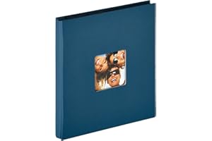 ‎WALTHER DESIGN Walther Design Album Fotograficzny Niebieski 400 Zdjęć 10x15 cm Wsuwany Album z wycięciem na okładkę, Fun EA-110-L