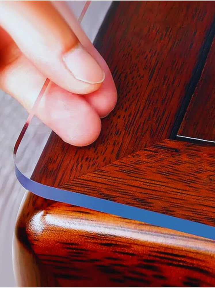 Vexillum Şeffaf Masa Örtüsü Koruyucu 2.4Mm Kalın Oval Köşe Premium Kokusuz Plastik Masa Örtüsü Pvc Masa Örtü, 80 x 50