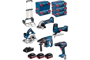 JG TODOTALADROS BOSCH Kit 18V BK502 (GST 18 V-LI S + GKS 18 V-LI + GBH 18V-21 + GWS 18-125 V-LI + GSR 18V-55 + 3 Batteries de 5,0 Ah + Chargeur + 4 x L-Boxx 136 + L-Boxx 238 + Caddy)