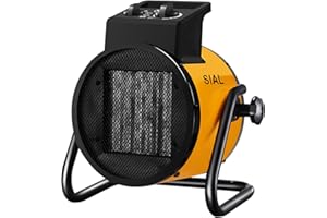 SIAL Chauffage Soufflant 3000 W - Radiateur électrique - Céramique - Chauffage Industriel - Chaleur Rapide 3 Secondes - Thermostat & Protection Surchauffe (Jaune)