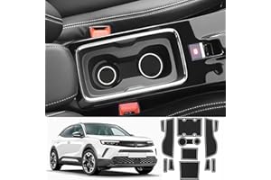 Coleya Tapis Anti-dérapants Compatible avec Opel Mokka B Mokka-E 2021-2024, Opel Mokka Accessoire Tapis en Caoutchouc pour Accoudoir, Console Centrale, Porte-Gobelet, Rainure de Porte (Blanc)