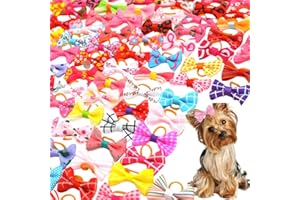DOKRIN Confezione da 40 papillon per cani con elastici, vari stili di papillon per cani, accessori per peli di cani di piccola taglia, accessori per collari per cani (stili casuali)